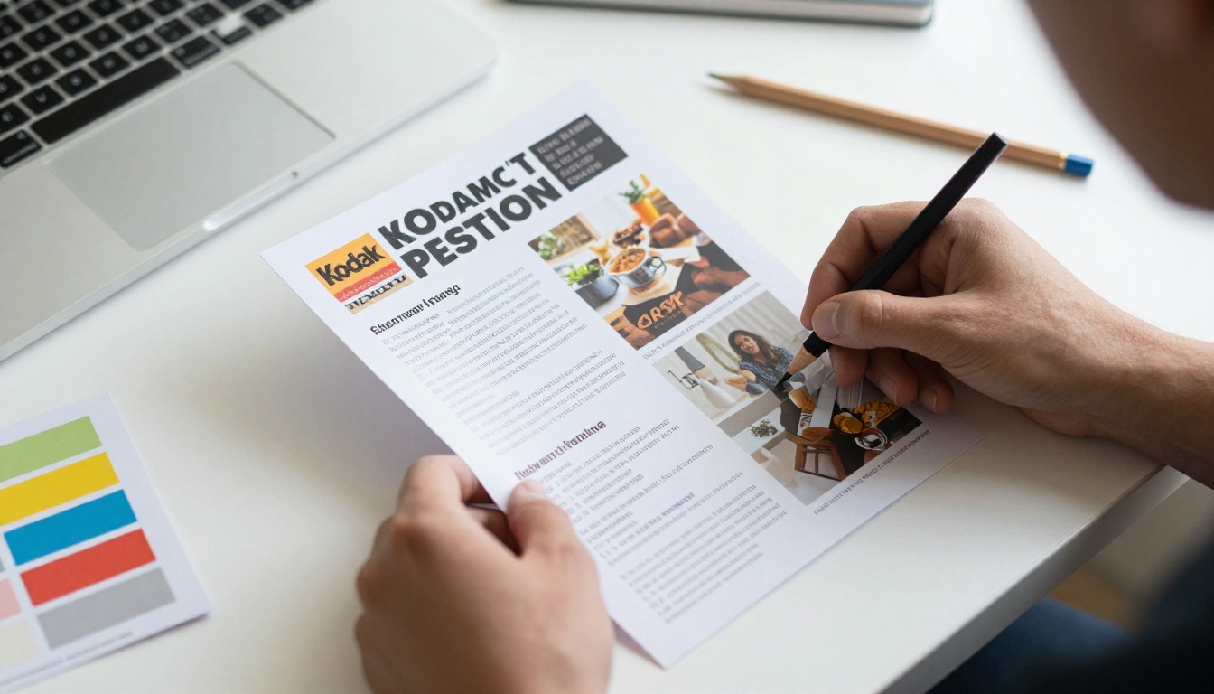 A designer arranging newsletter layouts at a bright desk A designer arranging newsletter layouts at a bright desk
