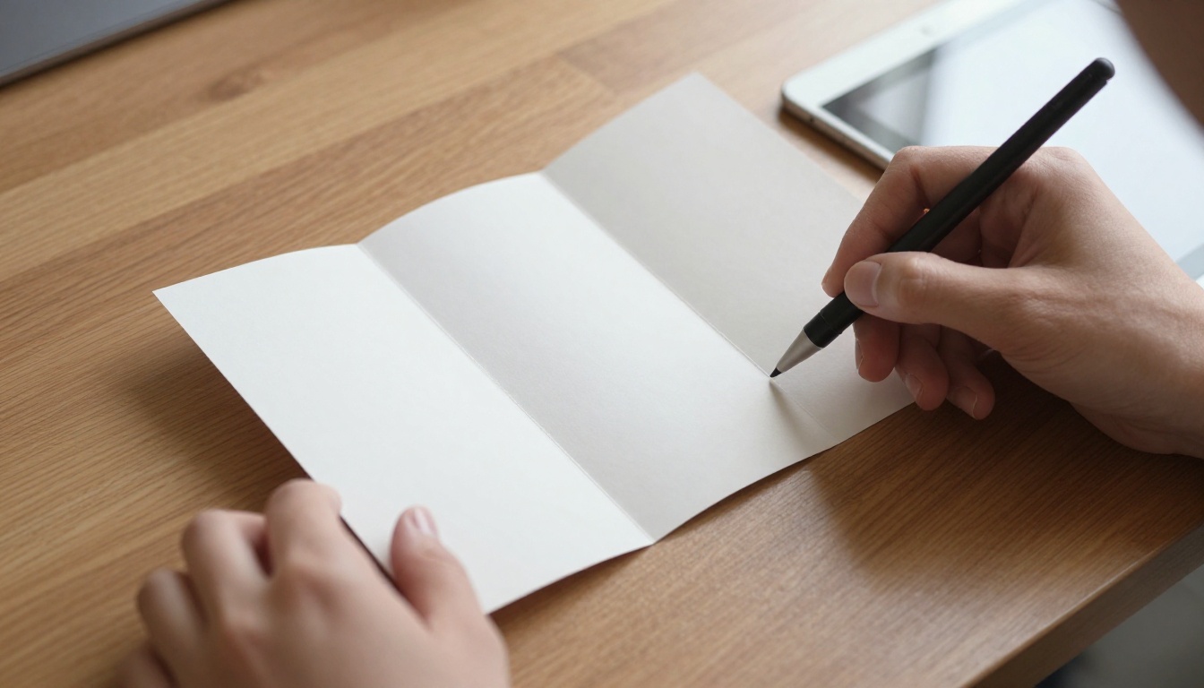 Designer sketching a trifold brochure layout on an iPad with an Apple Pencil Designer sketching a trifold brochure layout on an iPad with an Apple Pencil