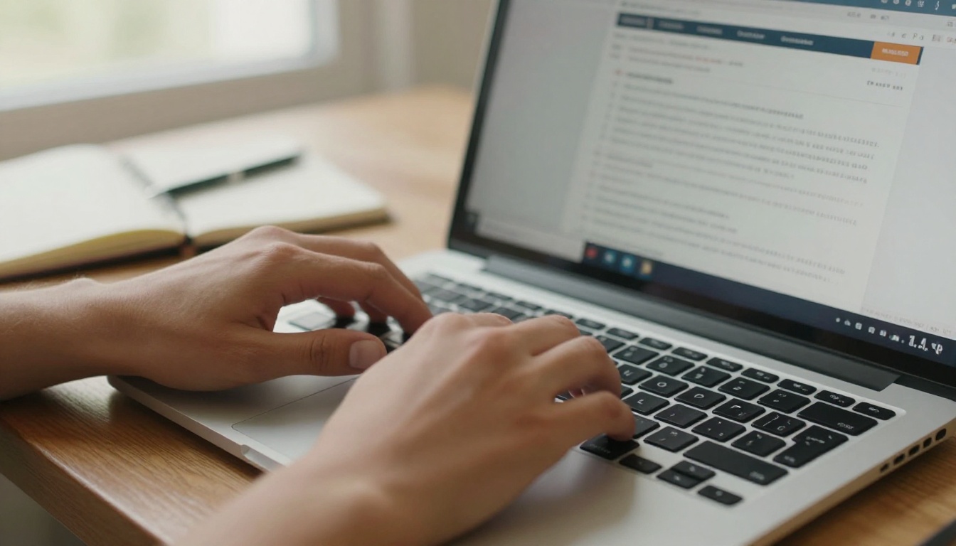A business owner opening a protected digital publication on a laptop