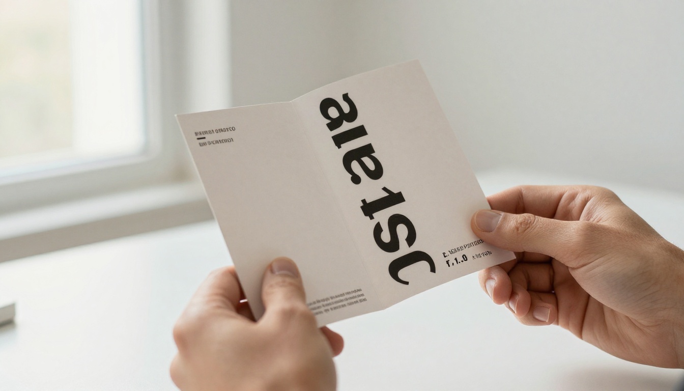 Designer holding a printed tri-fold brochure