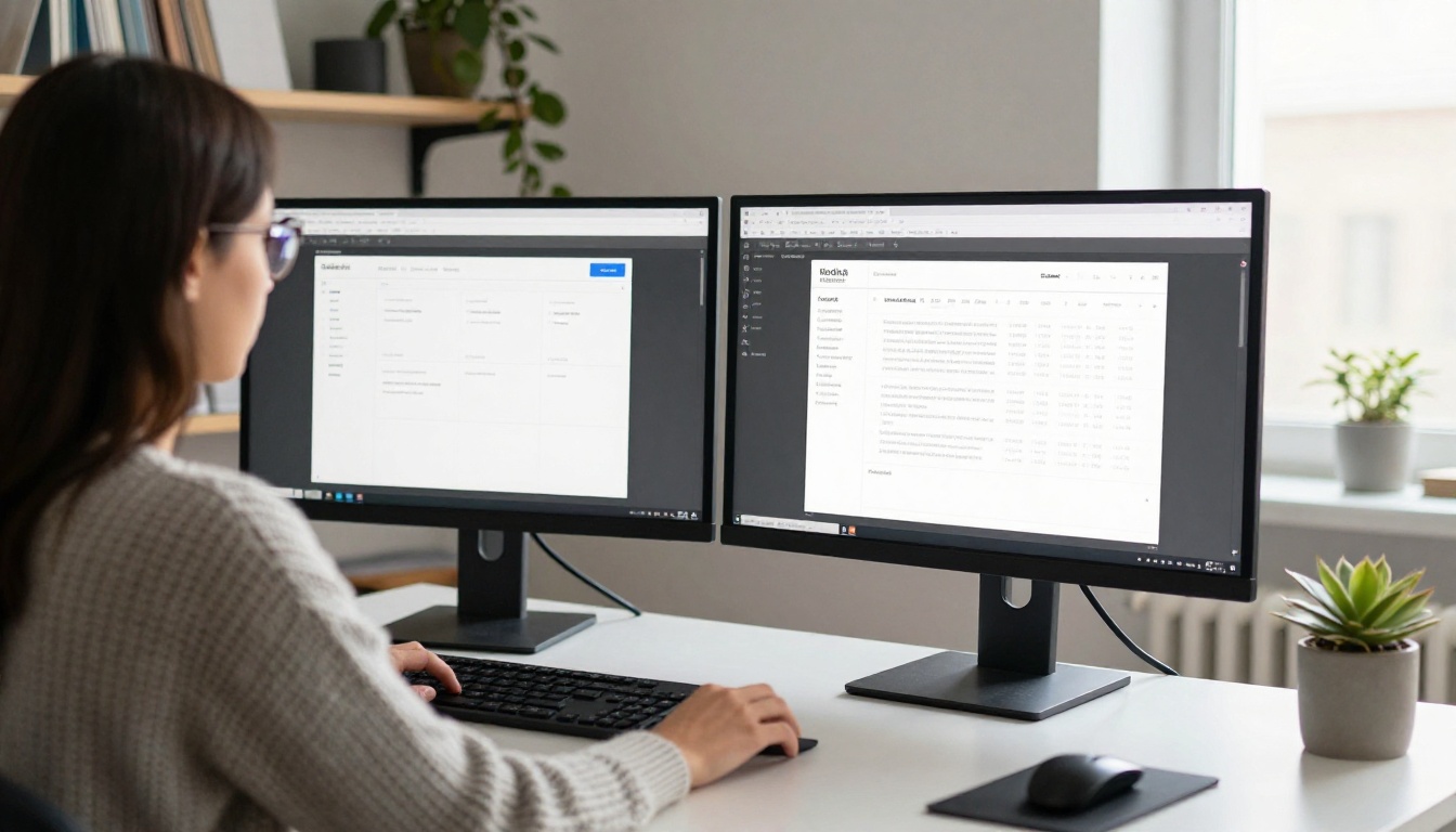 Designer comparing a PDF catalog layout with an online page-flip preview