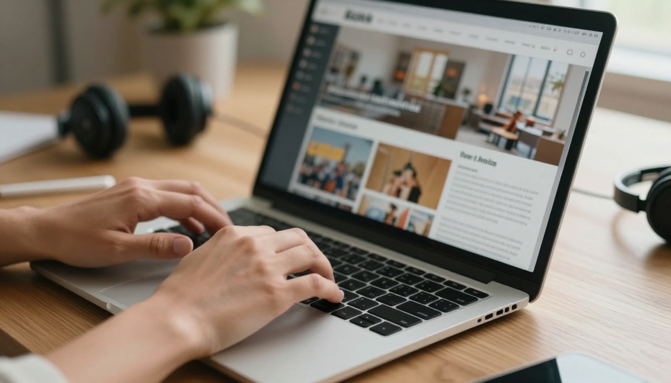 A reader using a screen reader on a laptop