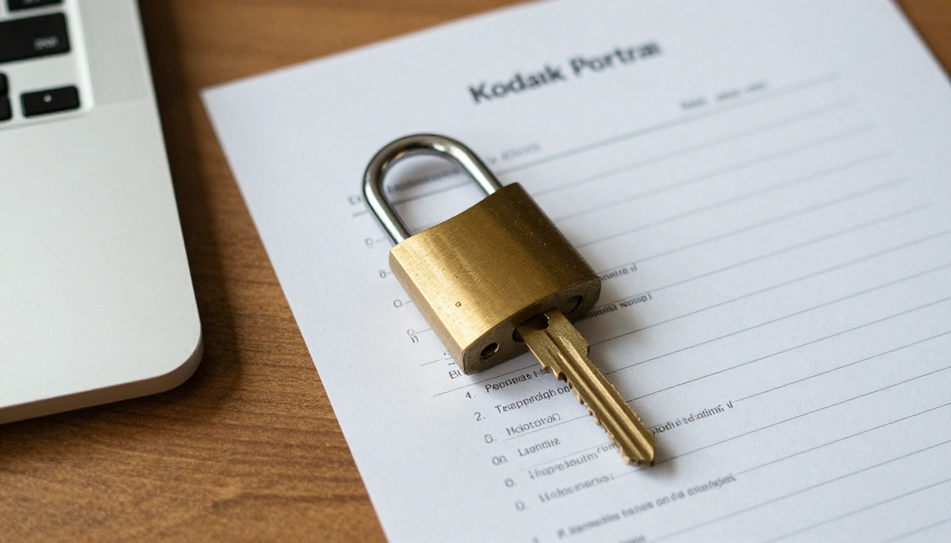 A brass padlock resting on a printed member list beside a laptop