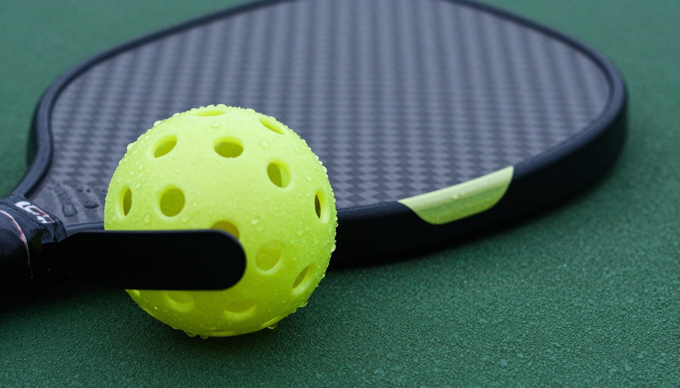 Macro view of carbon fiber paddle face and edge guard Macro view of carbon fiber paddle face and edge guard