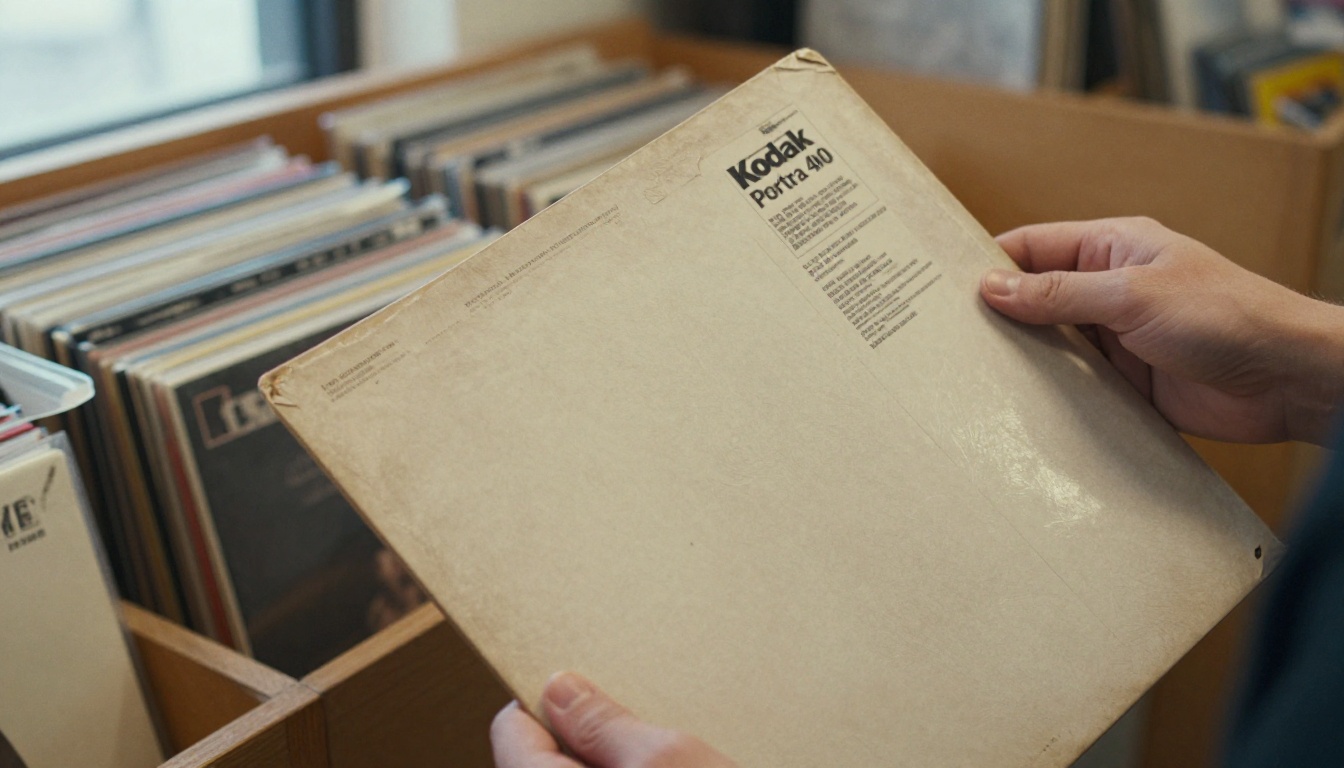 Hands holding a vinyl sleeve with printed liner notes Hands holding a vinyl sleeve with printed liner notes