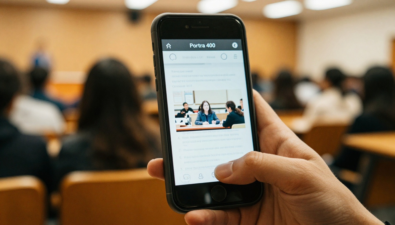 Smartphone showing a document page during a school board meeting Smartphone showing a document page during a school board meeting