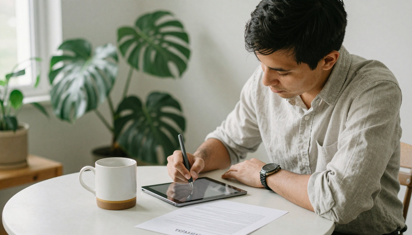 Membership coordinator and new member signing on a tablet