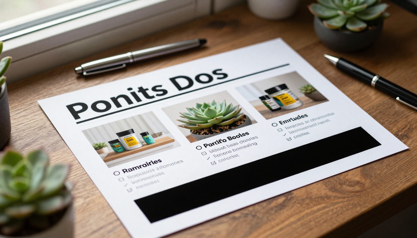 A printed sell sheet on a walnut desk beside a pen A printed sell sheet on a walnut desk beside a pen