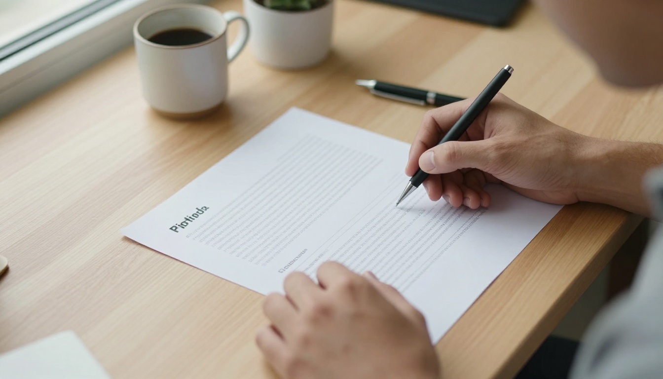 Founder flipping through a printed pitch deck