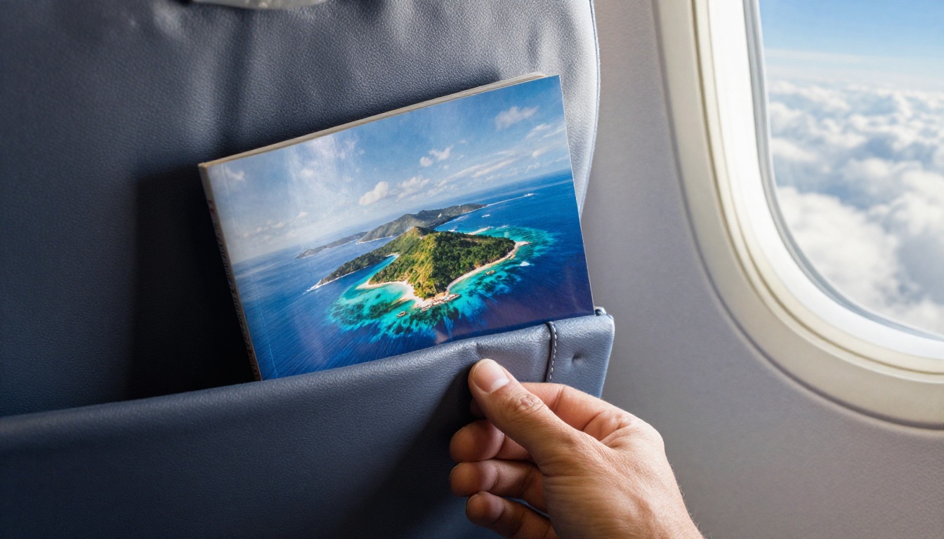Customer magazine pulled from an airline seat pocket