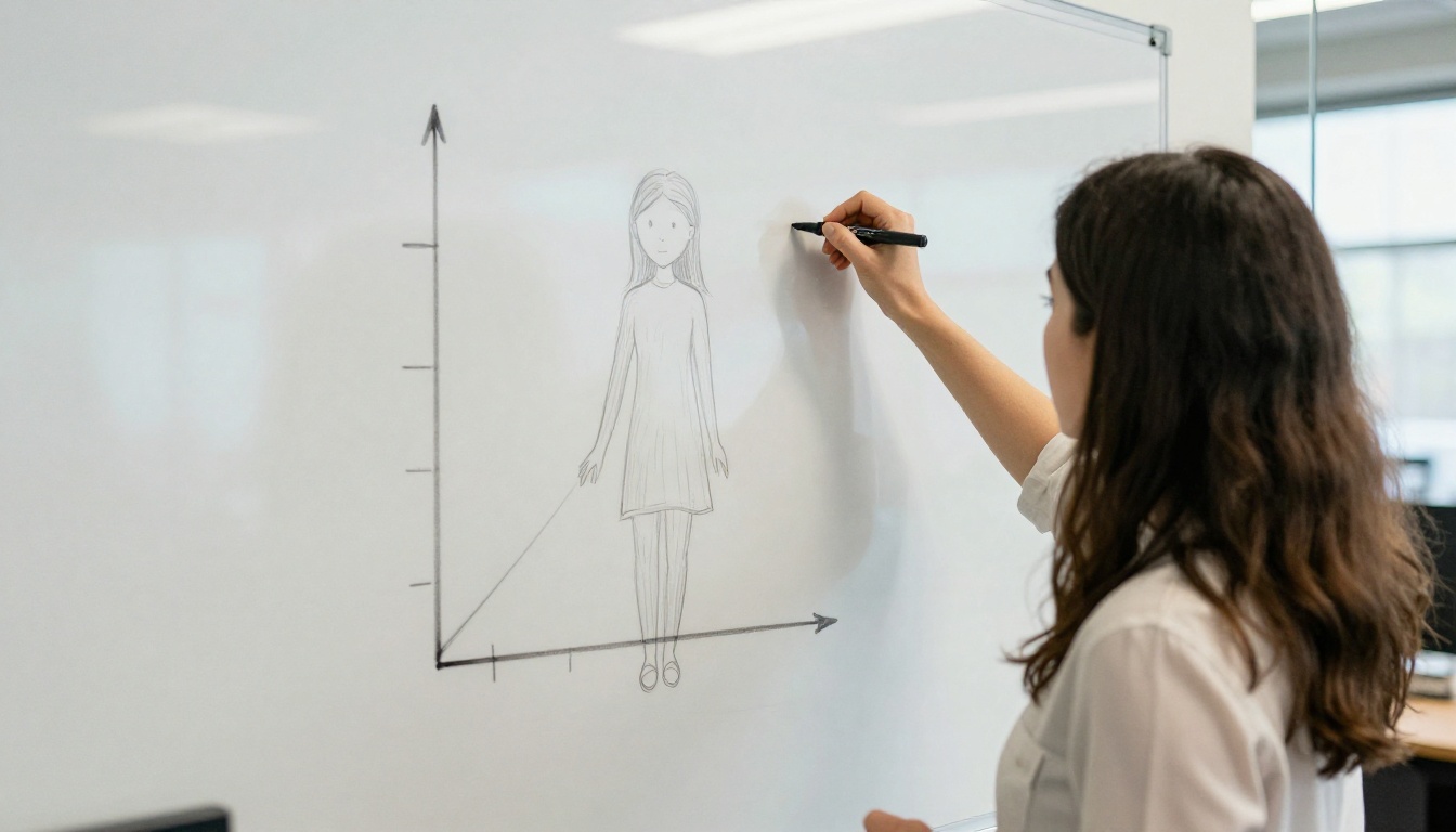 Founder presenting a growth sketch on a whiteboard