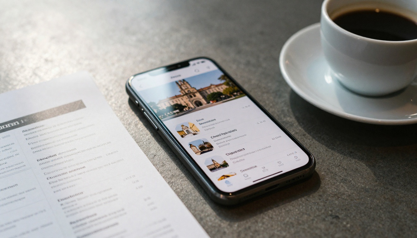 A smartphone showing a digital church directory next to a printed copy on a cafe table A smartphone showing a digital church directory next to a printed copy on a cafe table