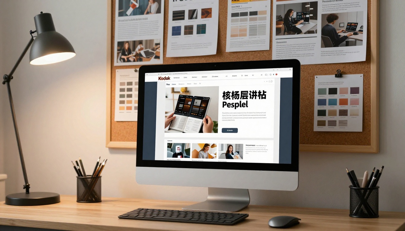 Marketing lead reviewing a product catalog on a large monitor