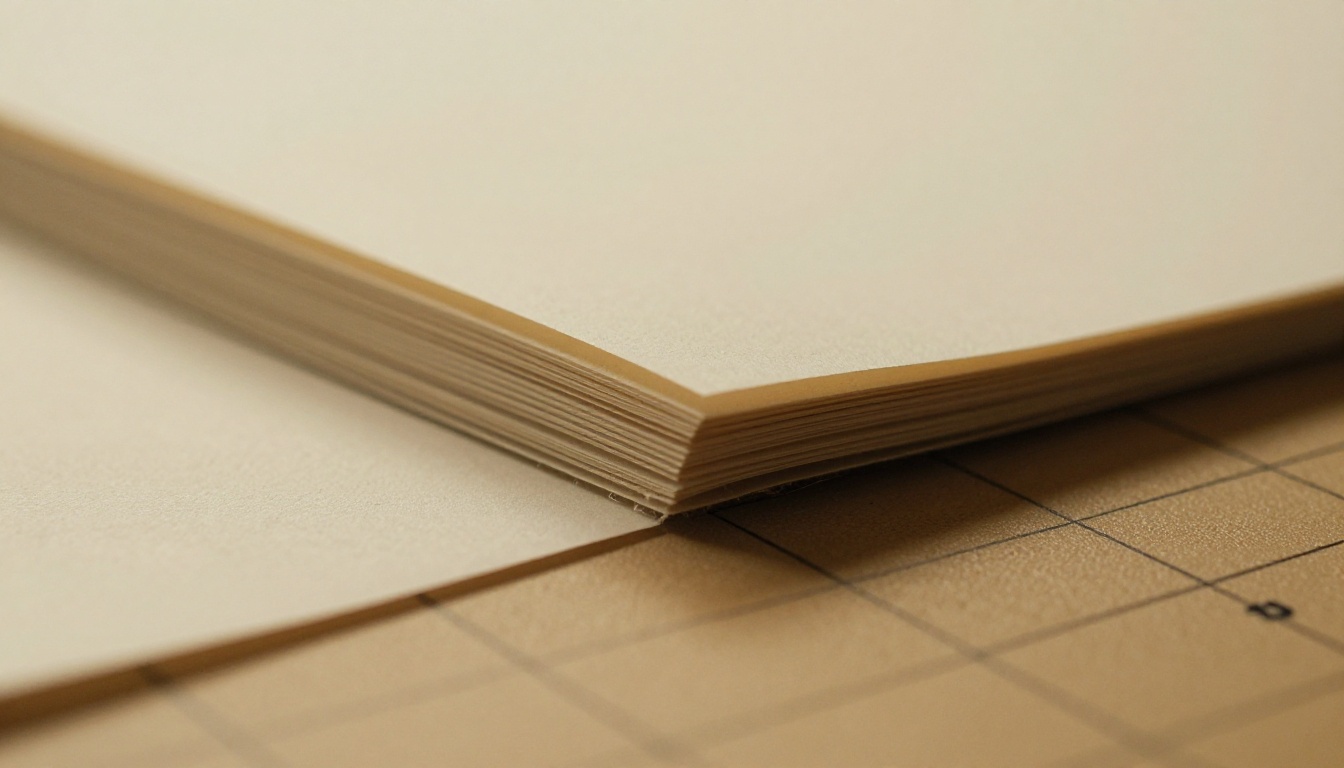 Bone folder creasing the spine of a folded sheet on a cutting mat