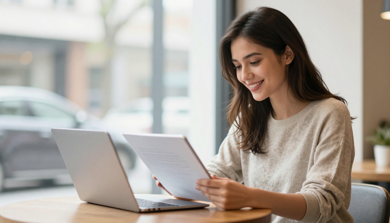 Designer reviewing the exported PDF on a tablet Designer reviewing the exported PDF on a tablet