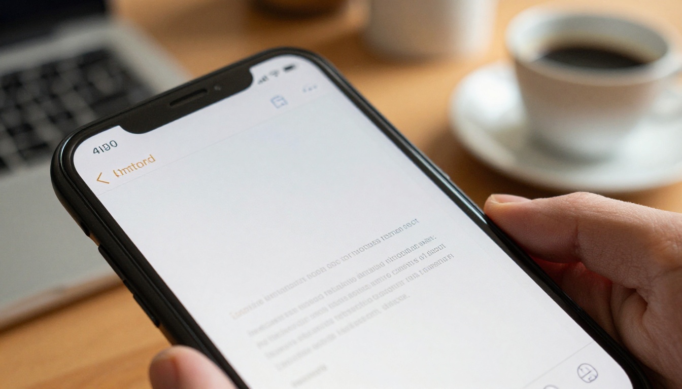 Hand holding an iPhone showing a scan preview
