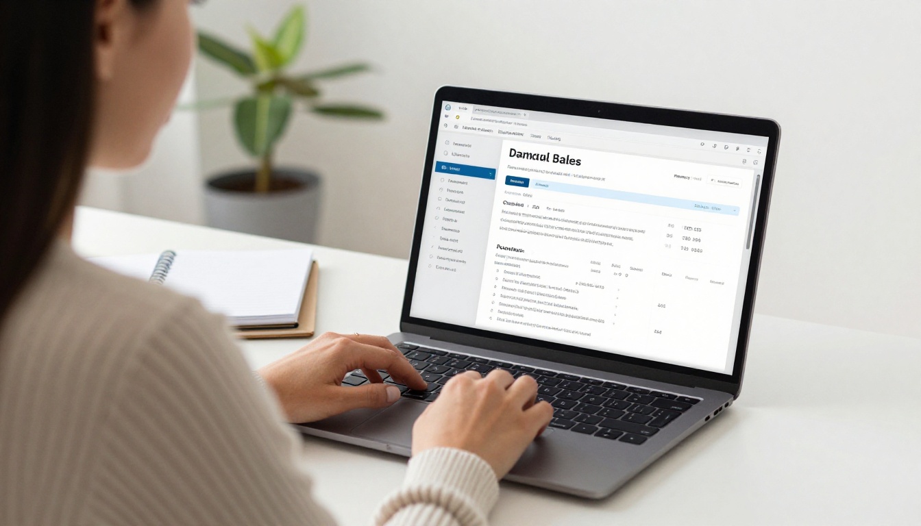 Seller reviewing preview analytics on a laptop Seller reviewing preview analytics on a laptop