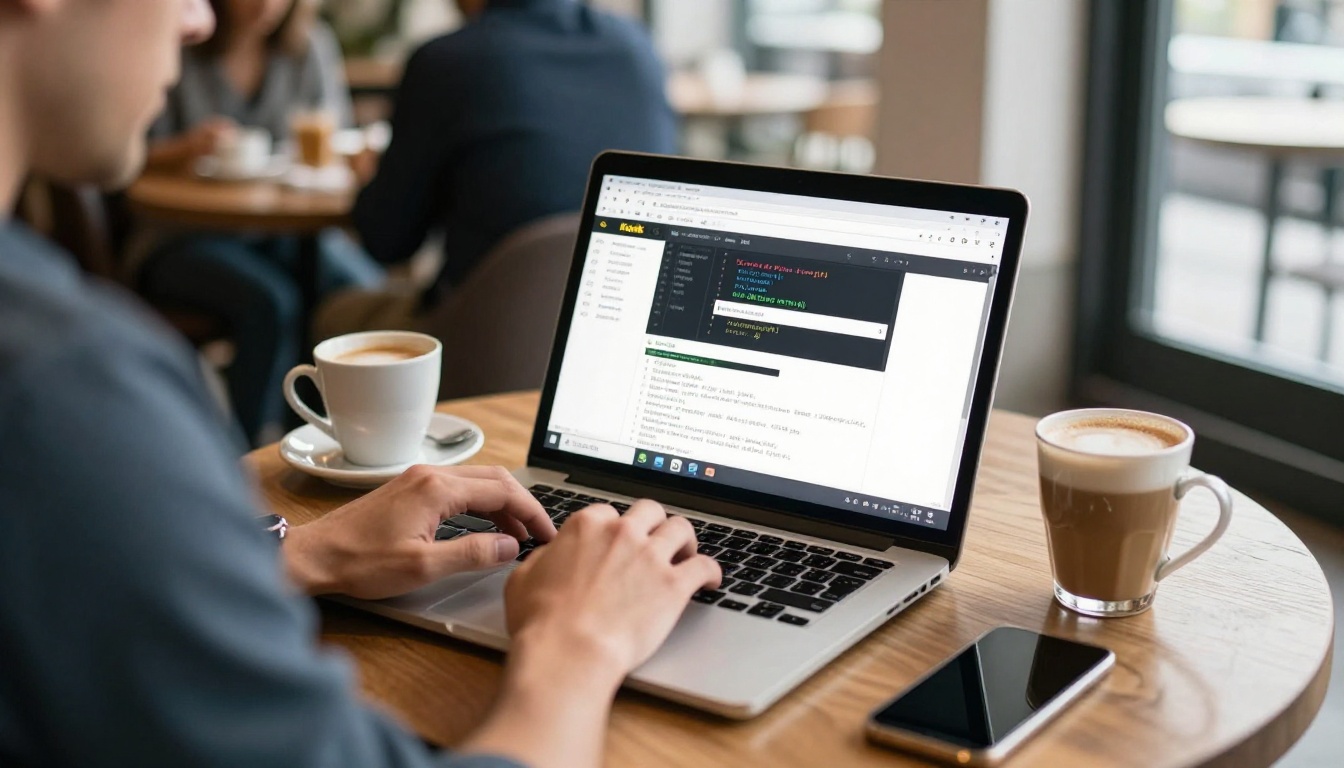 Person pasting an embed snippet into a web page editor