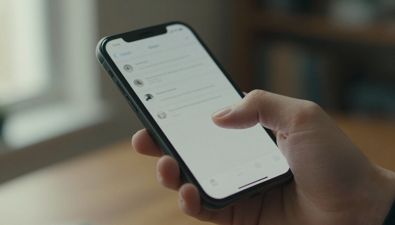 Hand swiping through a digital workbook on a smartphone