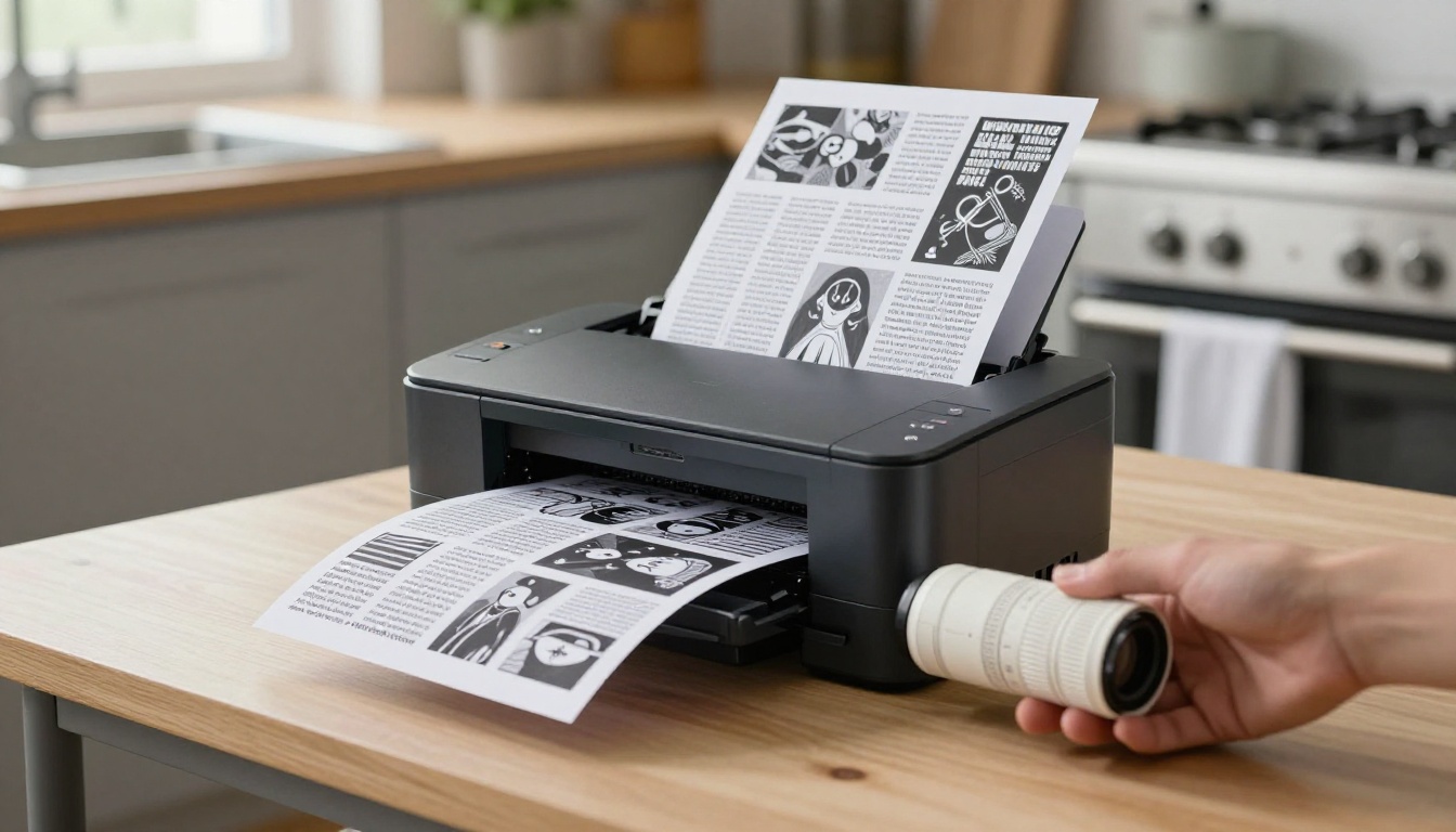 A home printer outputting a double sided sheet