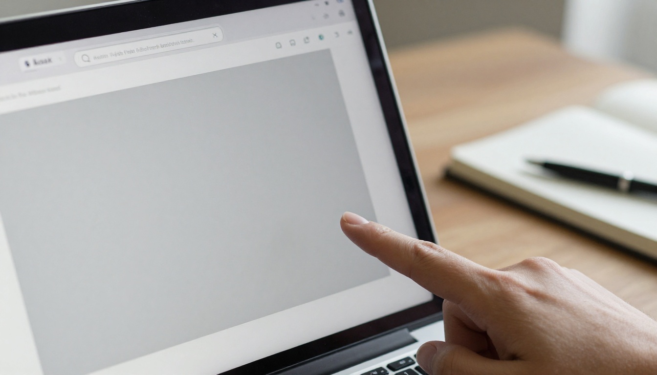 Close-up of a laptop browser showing an empty grey plugin placeholder Close-up of a laptop browser showing an empty grey plugin placeholder