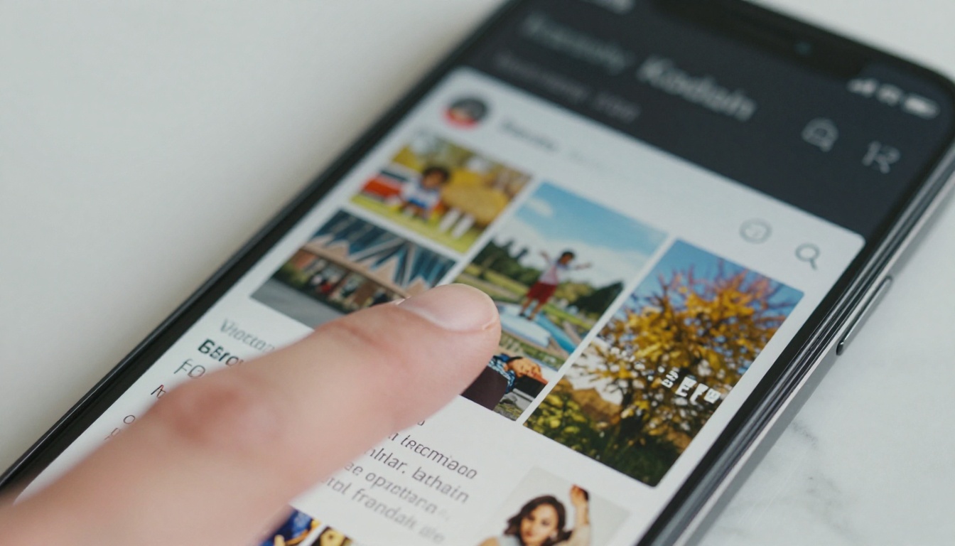 Finger tapping a smartphone screen showing a magazine-style digital page