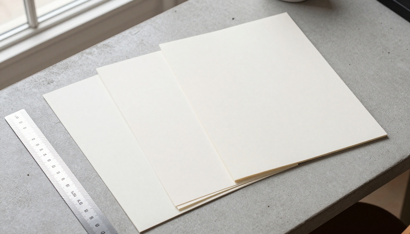 A printed white paper next to a laptop on a bright desk