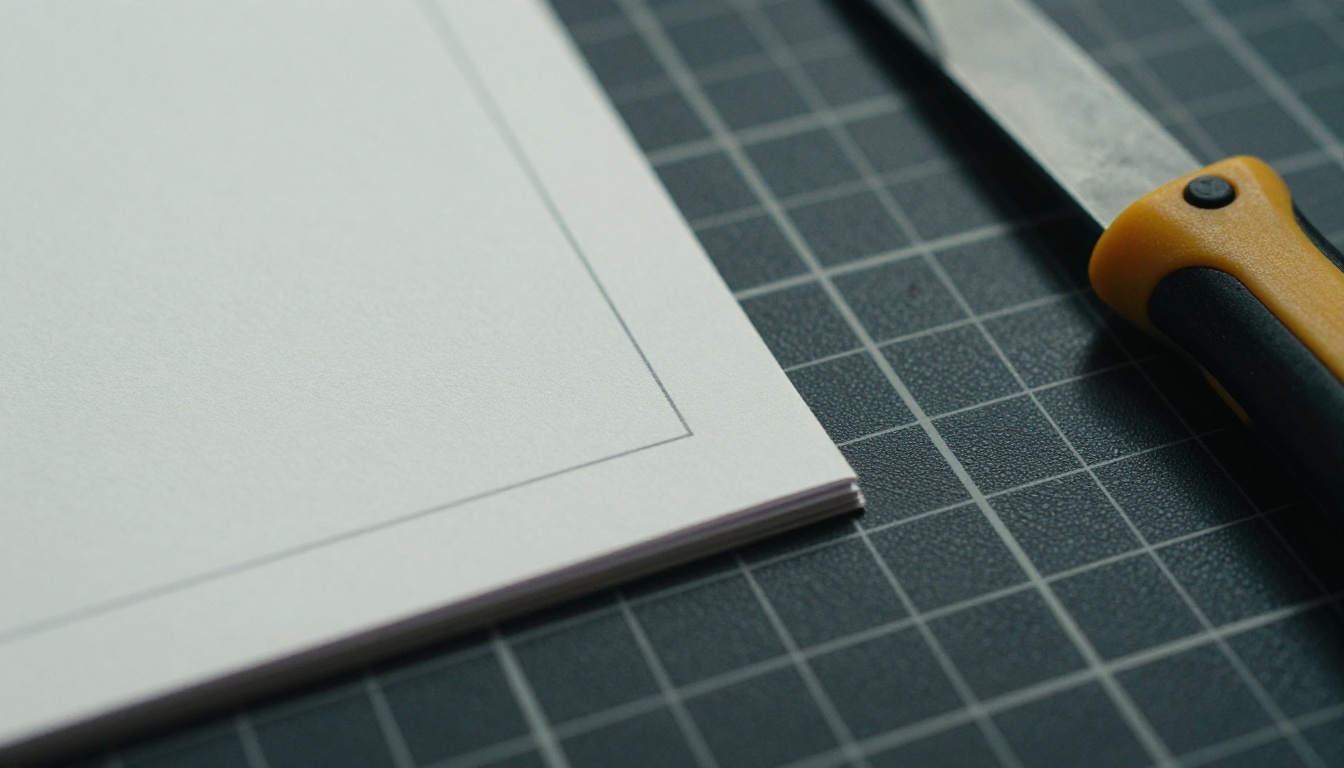 Macro of a catalog page corner with bleed and crop marks