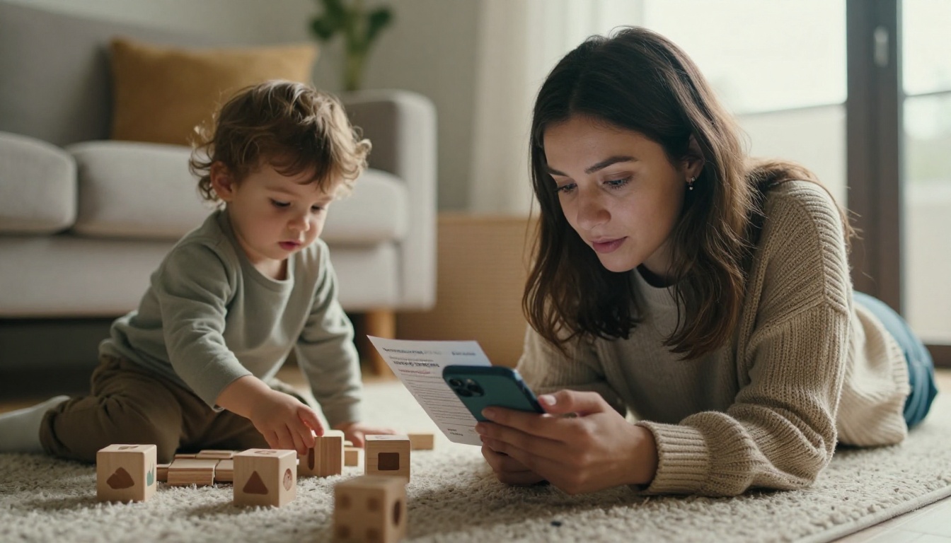Patient reading a digital care handout on her phone at home