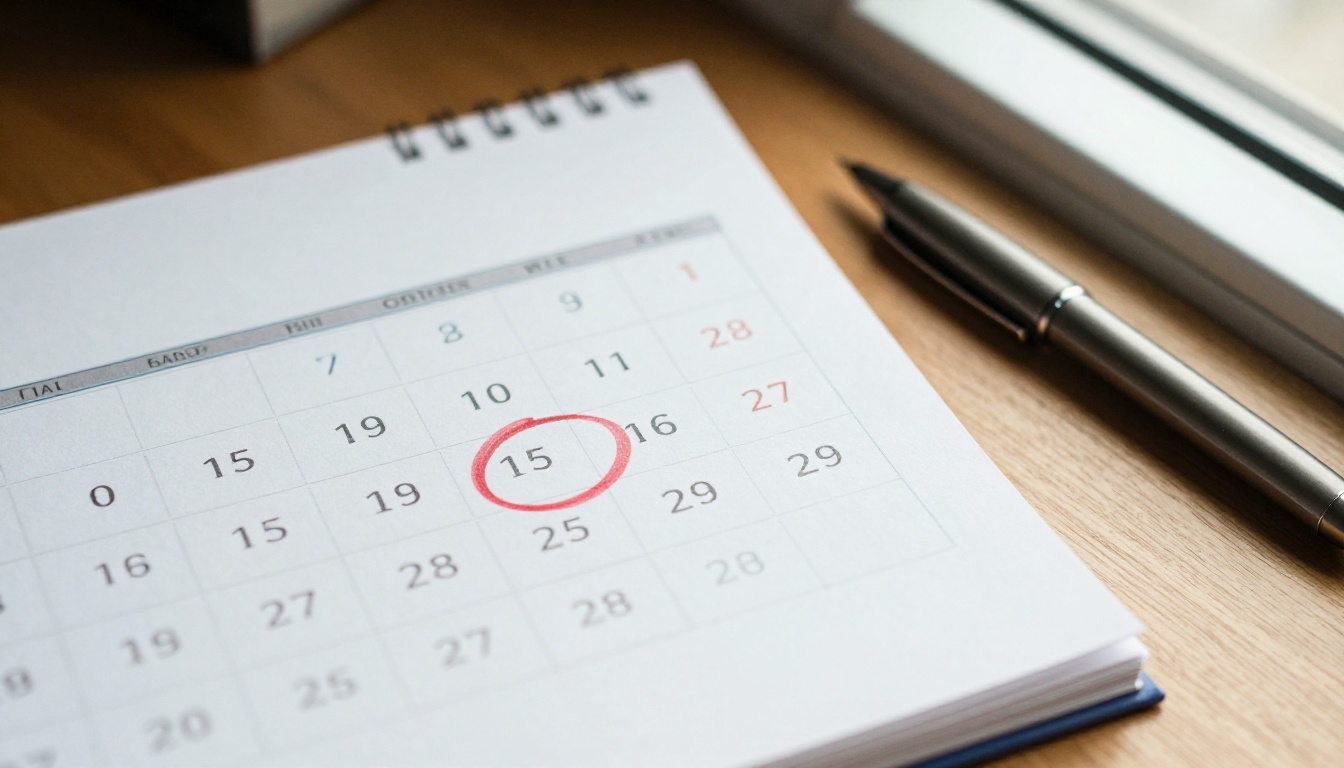 Calendar page with a circled October date