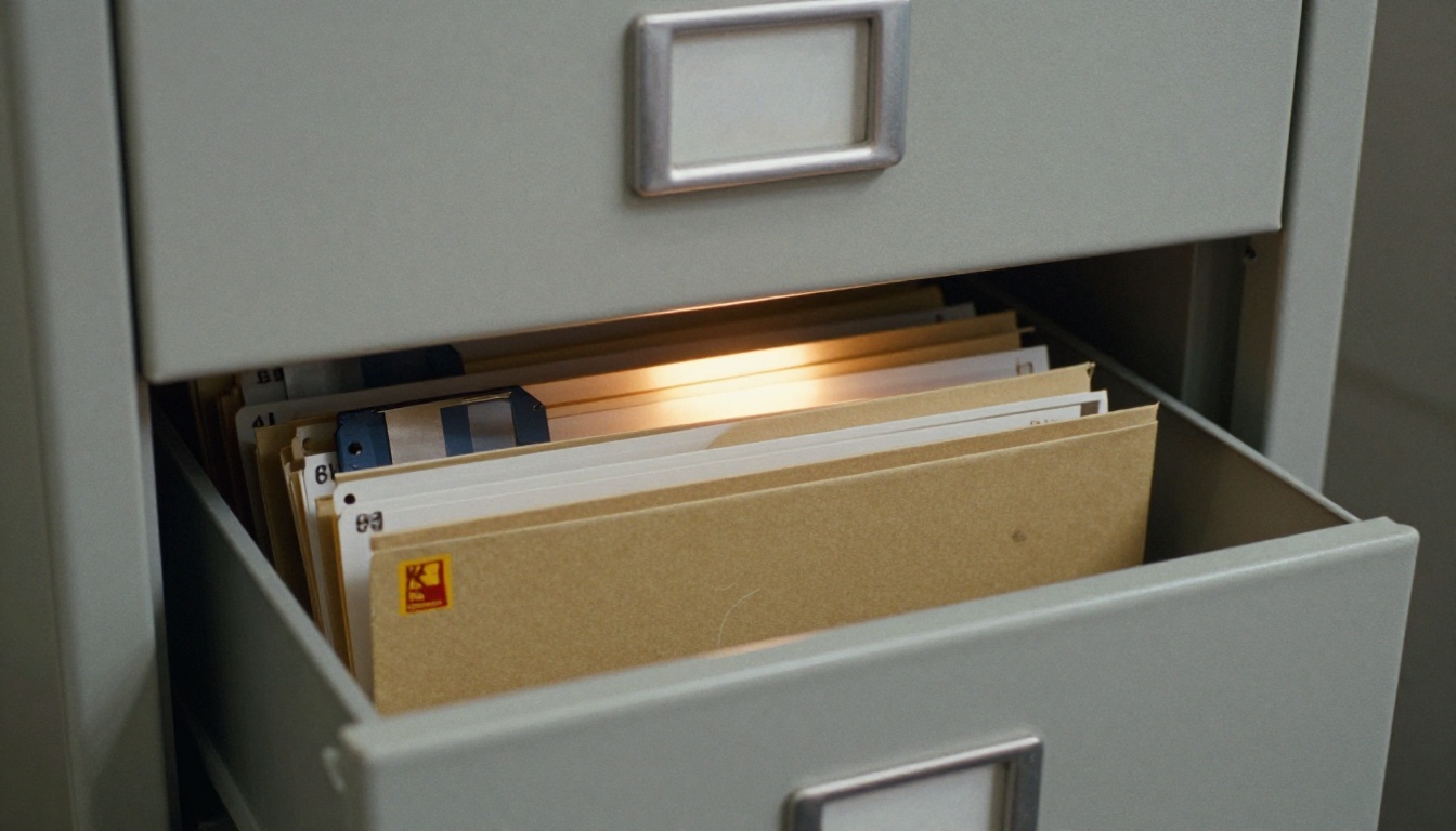 Archive drawer with labeled folders