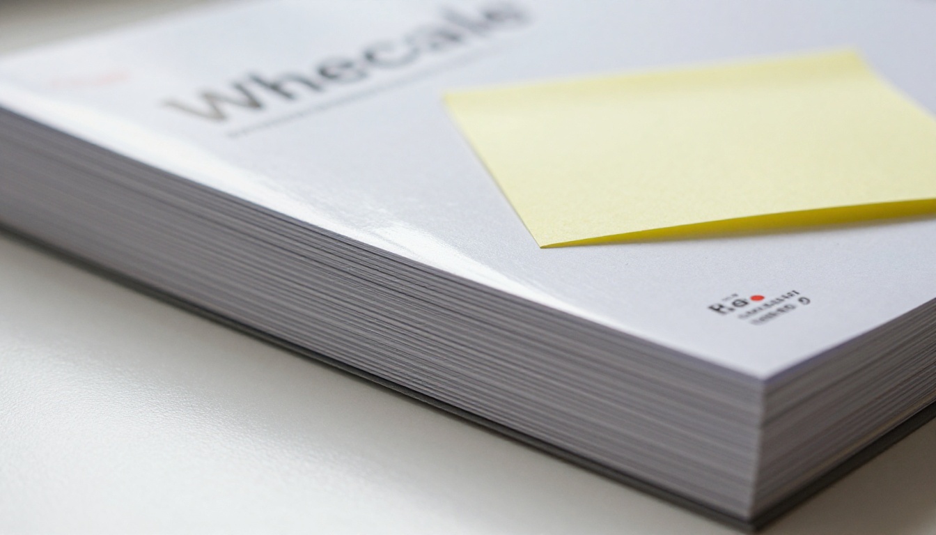 Stack of wholesale catalogs with a sticky note and pen Stack of wholesale catalogs with a sticky note and pen