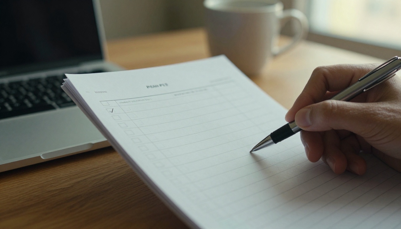 Hand ticking a checklist before choosing software