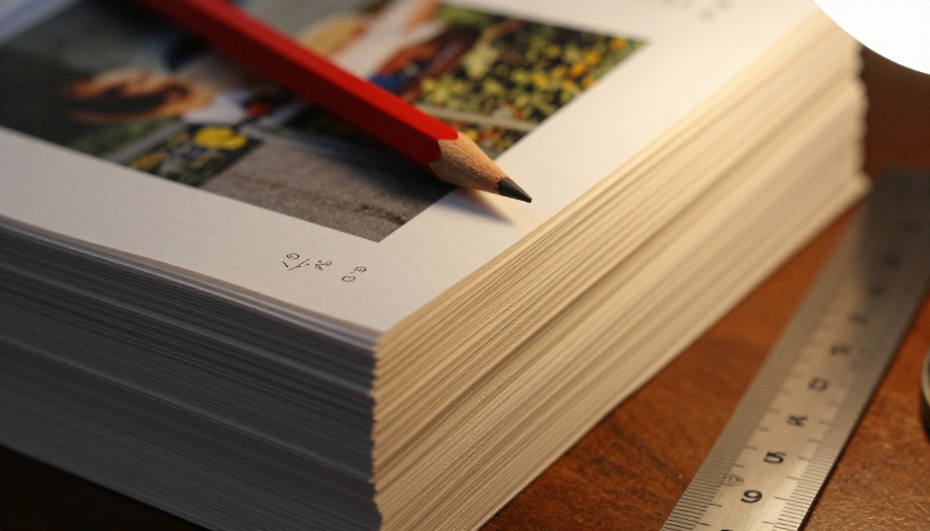 Stack of picture book proofs with a red pencil Stack of picture book proofs with a red pencil