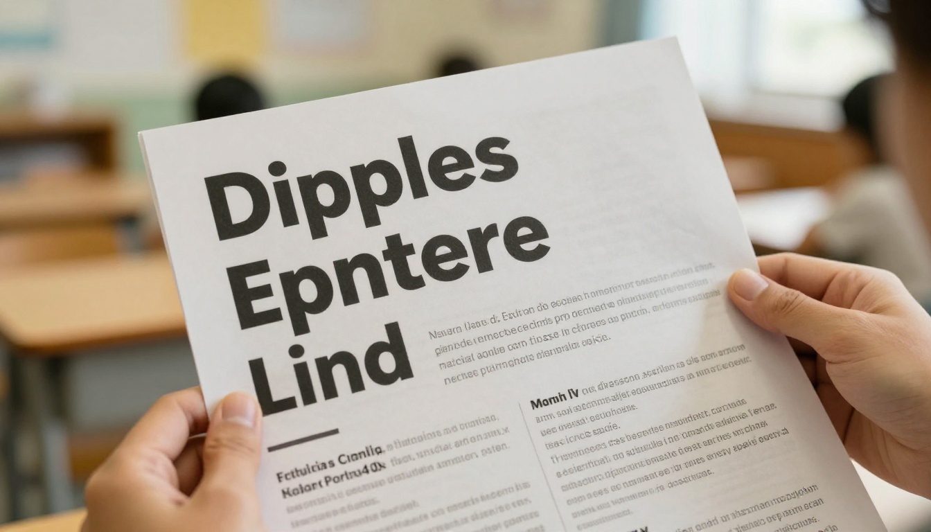 Hands holding a newsletter page with a large headline and plenty of white space Hands holding a newsletter page with a large headline and plenty of white space