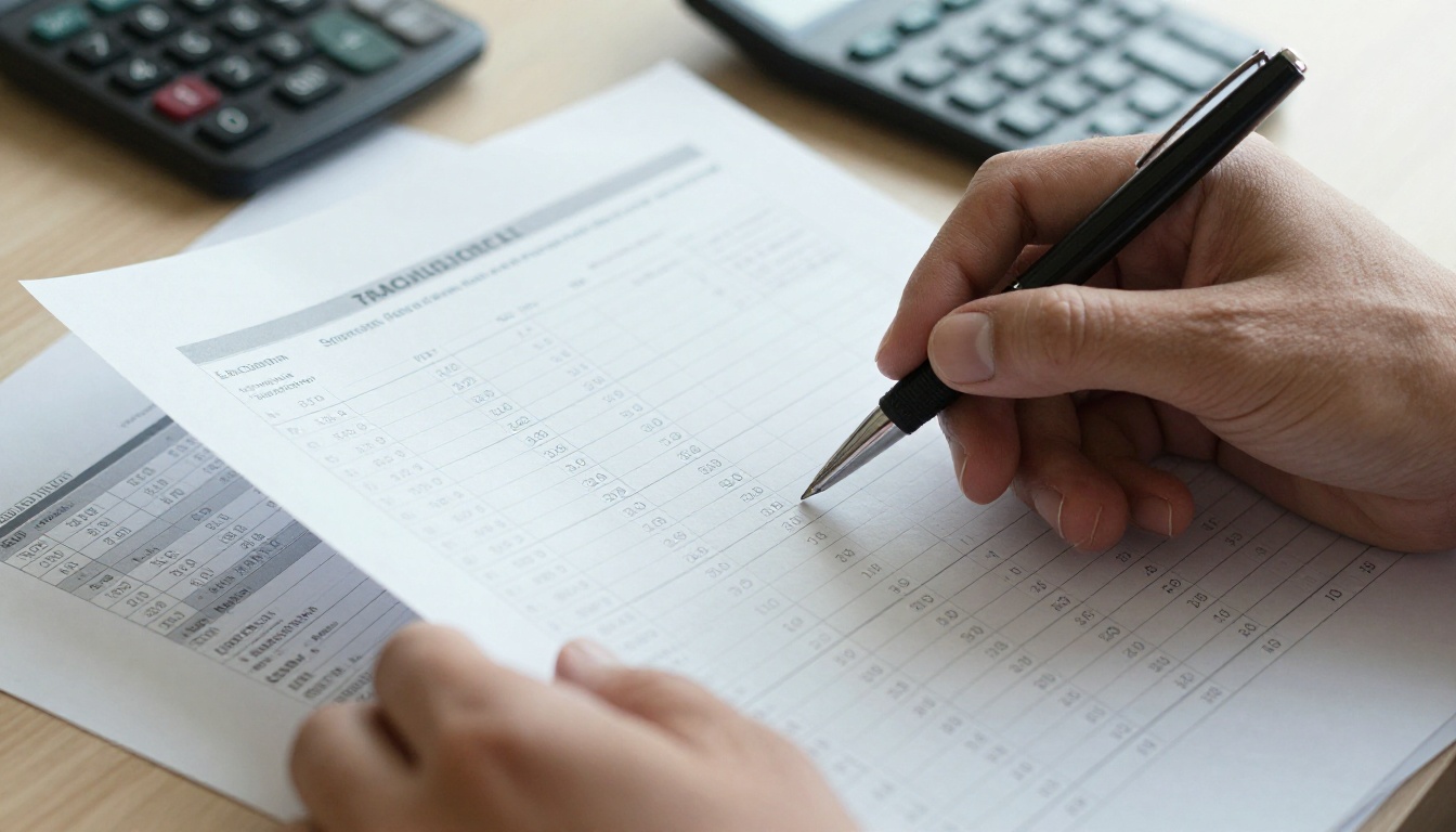 Banker reviewing a franchise financial summary