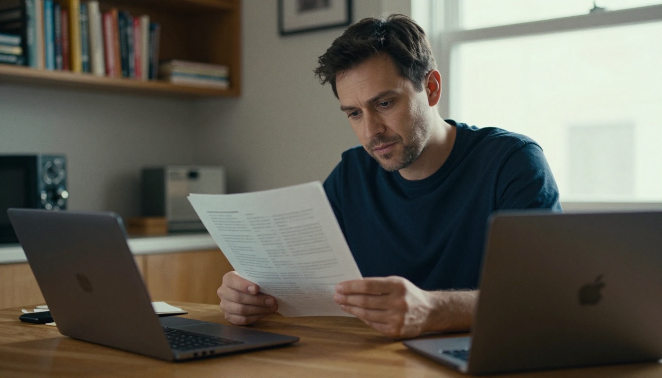 Buyer reading alone at a desk