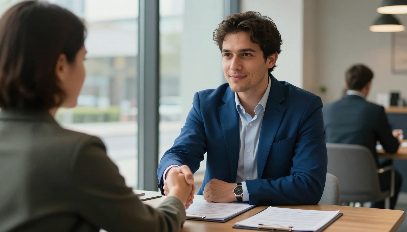 Handshake closing a deal after informed research