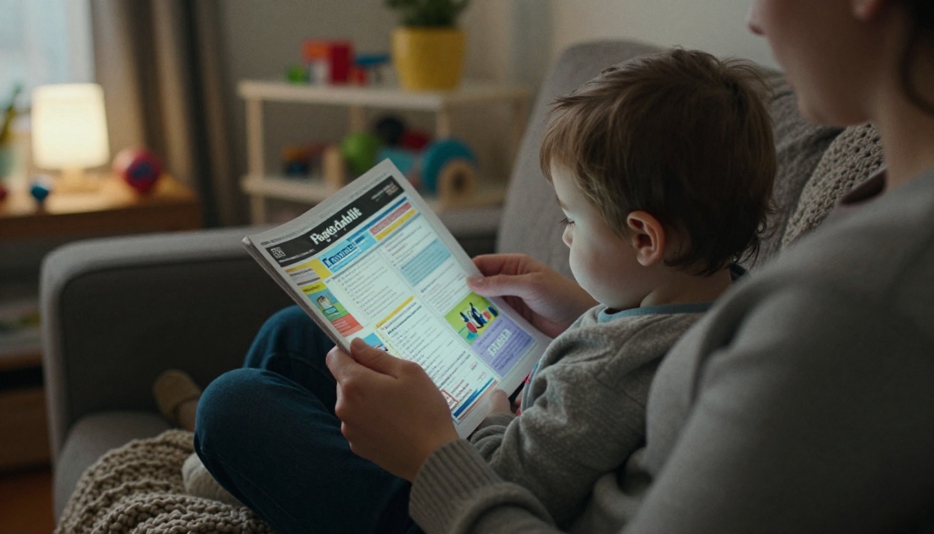 Parent reading a school newsletter on a smartphone at home