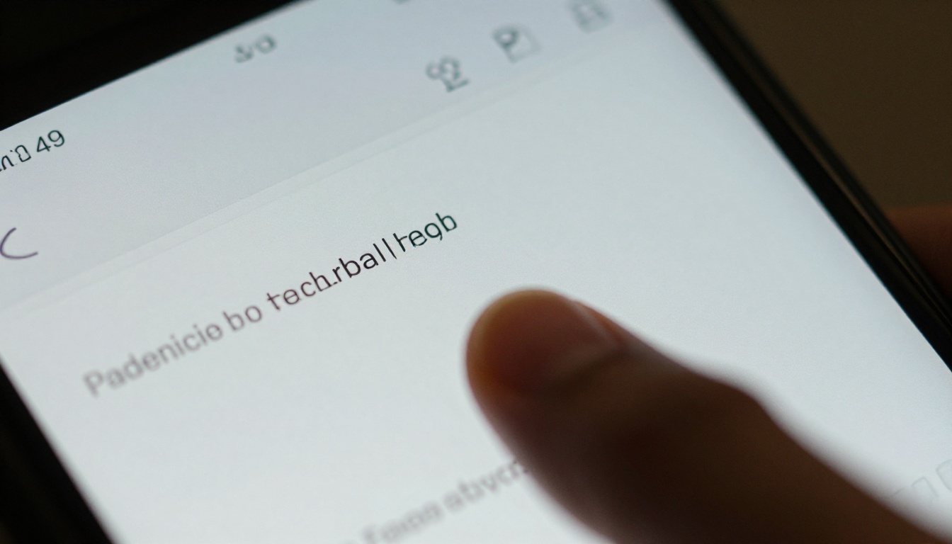 A close up of a thumb scrolling a document on a phone screen