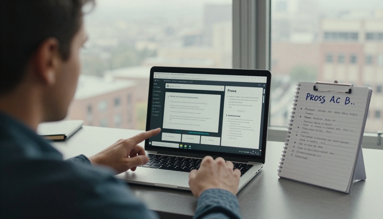 A comparison of report software on a laptop with handwritten notes A comparison of report software on a laptop with handwritten notes