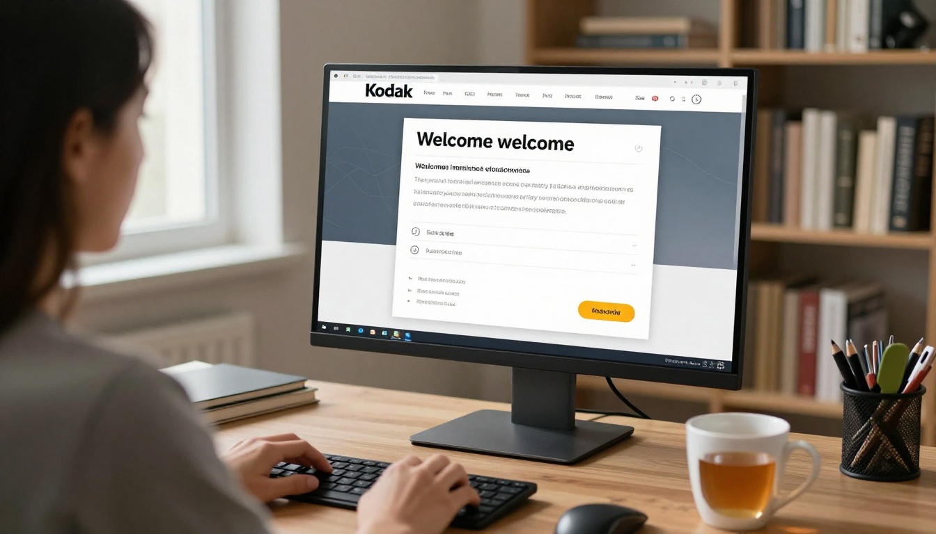 Customer reading an interactive welcome guide at a home desk