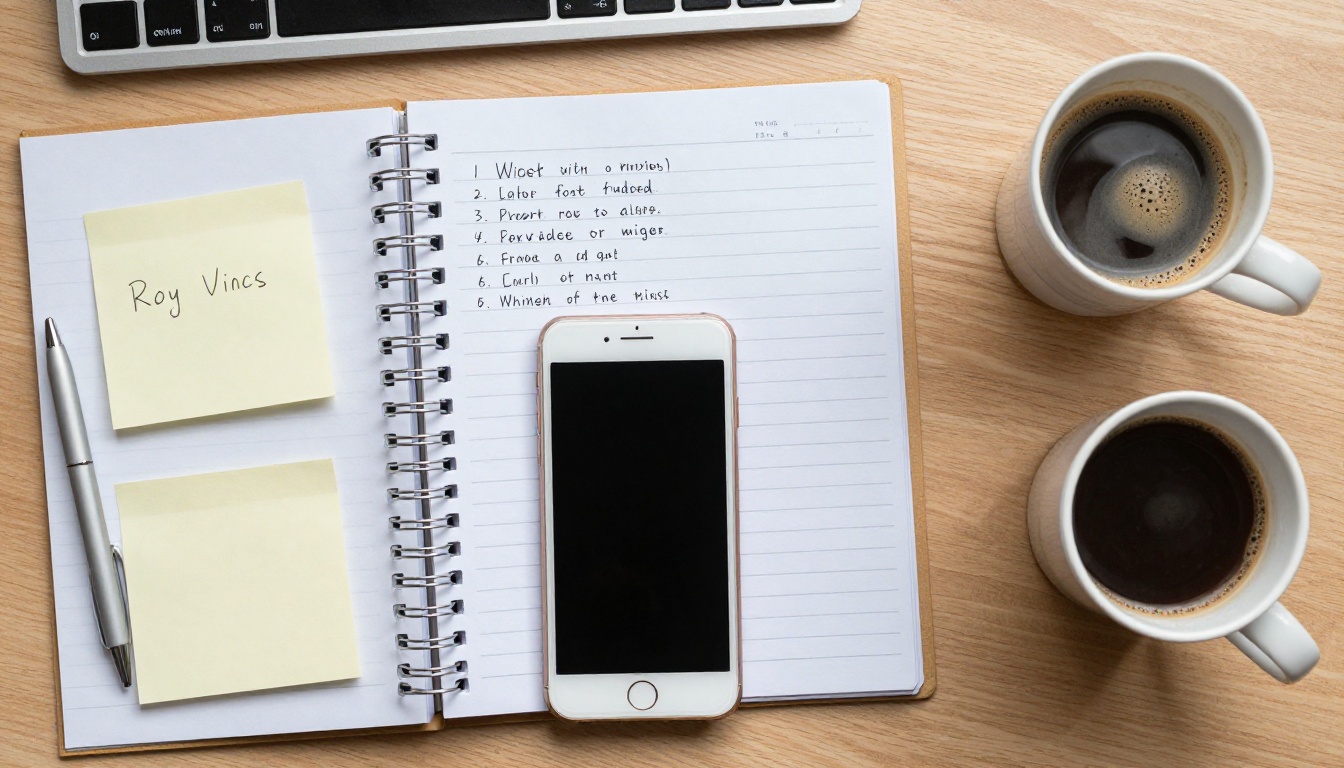Desk with a heavy printed binder next to a phone showing a clean digital playbook