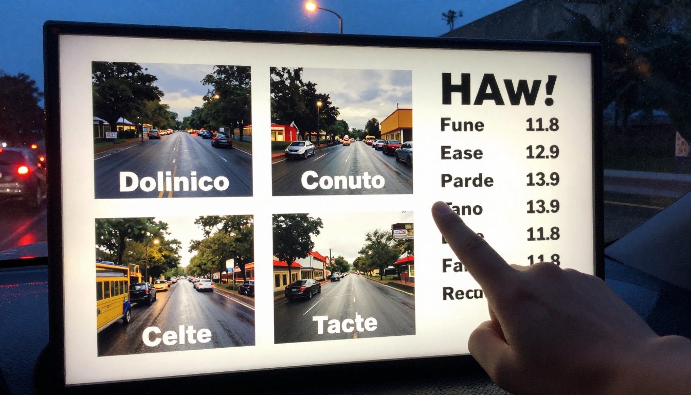 Menu board with a drive-thru combo layout at dusk