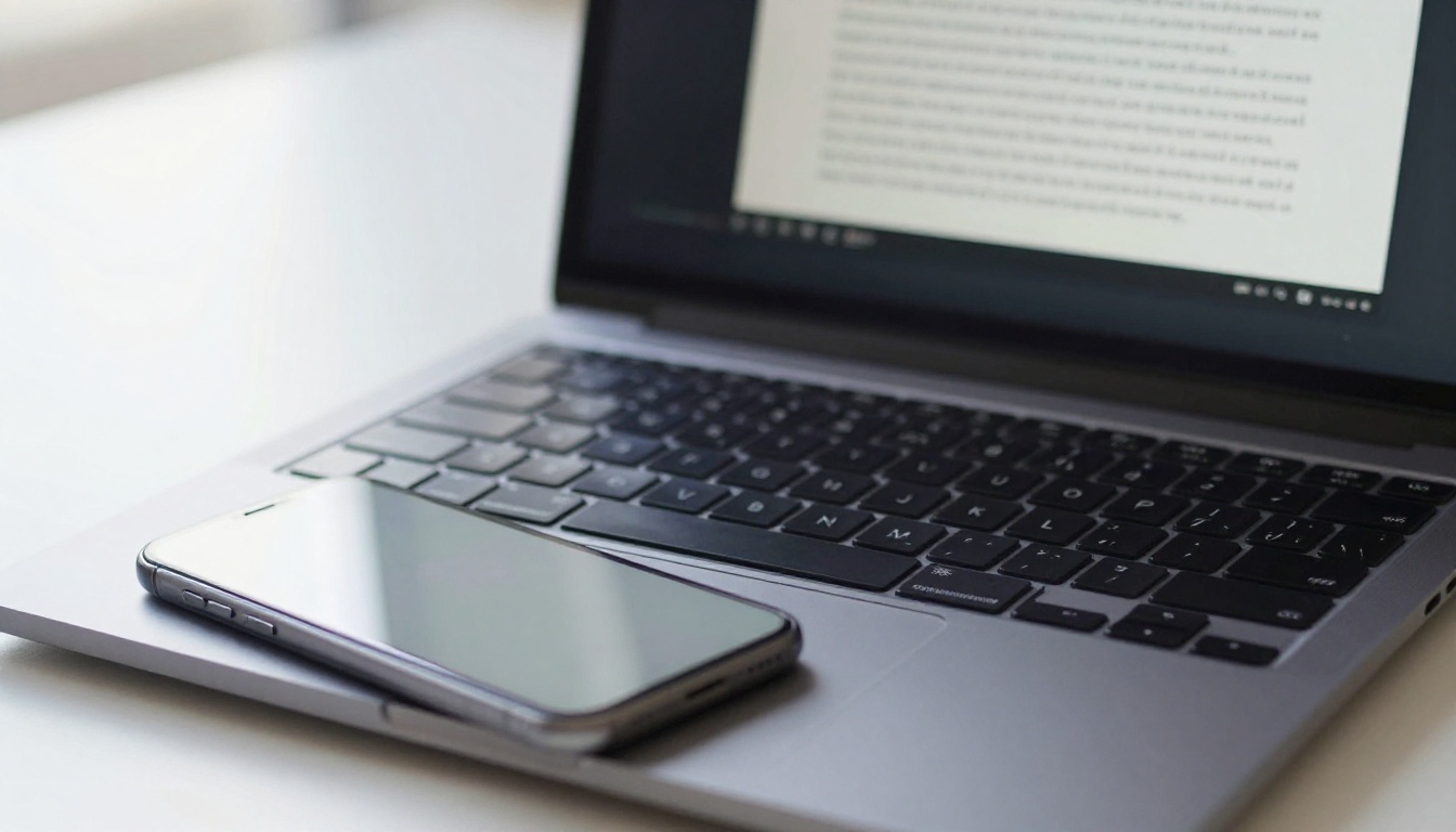 Laptop and phone showing a digital page-turning booklet