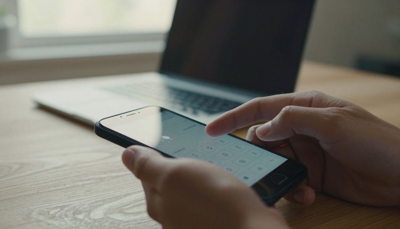 Buyer entering a password on a smartphone Buyer entering a password on a smartphone