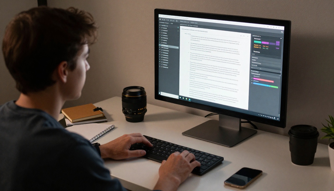 Marketer reviewing a finished clean digital report