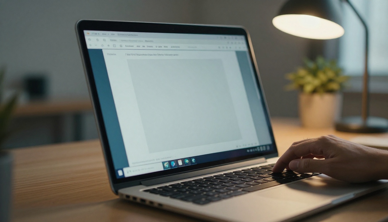 A blank grey frame on a laptop screen where an embedded document should appear