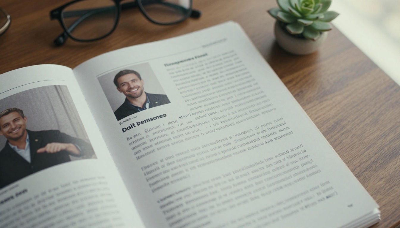 Testimonial panel in a printed sales brochure