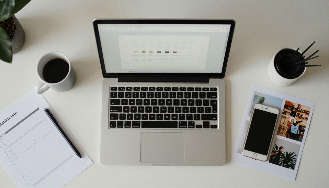 Clean digital portfolio on a desk